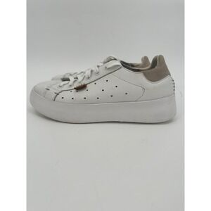 Musse & Cloud White Leather Platform Sneakers Lace Up Womens US 7 EUR 38‎